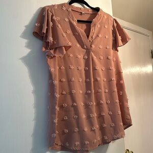 Light pink Swiss dot women’s blouse